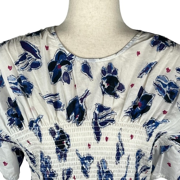 BAUM UND PFERDGARTEN MYNOWA FLORAL SMOCKED ORGANIC COTTON TOP WOMEN'S 40 US XS - Picture 3 of 16